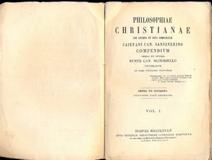 Philosophiae Christianae cum antiqua et nova comparata. Opera et studio Nuntii Can. Signoriello lucubratum ad usum scholarum clericalium.