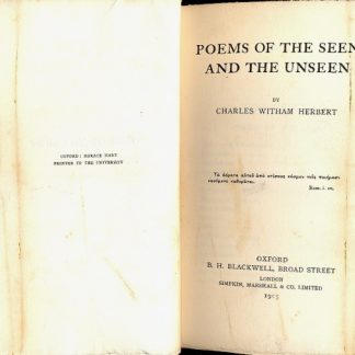 Poems of the seen and the unseen.