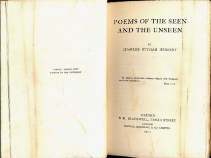 Poems of the seen and the unseen.