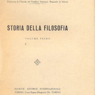 Storia della filosofia. Primo volume.