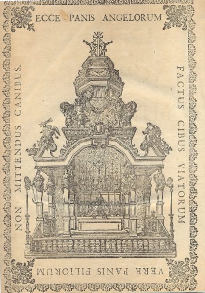 Venerable Histoire du Tres Saint Sacrament de Miracle, notablement amelioree & augmentee en cette nouvelle edition de plusieurs Preuves, Temoignages & circostances curieuses, qui n'ont jamais été mises au jour cy-devant. Le tout tiré de plusieurs Autheurs affidez & approuvez. Enrichie de tres Belles figures en taille douce. Composee en Flamand par Pierre De Cafmeyer, pretre e chanoine de l'eglise Collegiale de SS. Michel & Gudule, E traduite en francois par G.D.B. Premiere edition.