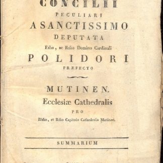 Sacra Congrecatione concilii Peculiari A Sanctissimo Deputata. Mutinem Ecclesiae Cathedralis. Summarium.