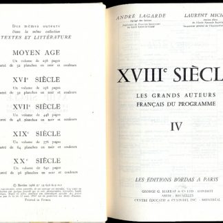 Les grands autreurs francais du programme.