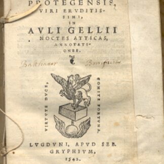 Auli Gellii Noctes Atticas, annotationes.