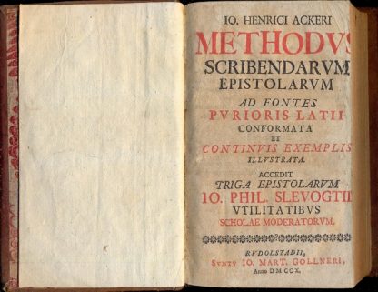 Methodus scribendarum epistolarum ad fontes purioris latii conformata et continuis exemplis illustrata. Accedit triga epistolarum Io. Phil. Slevogtii utilitatibus scholae moderatorum.