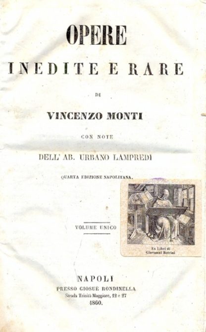 Opere inedite e rare. Con note dell'Ab. Urbano Lampredi.