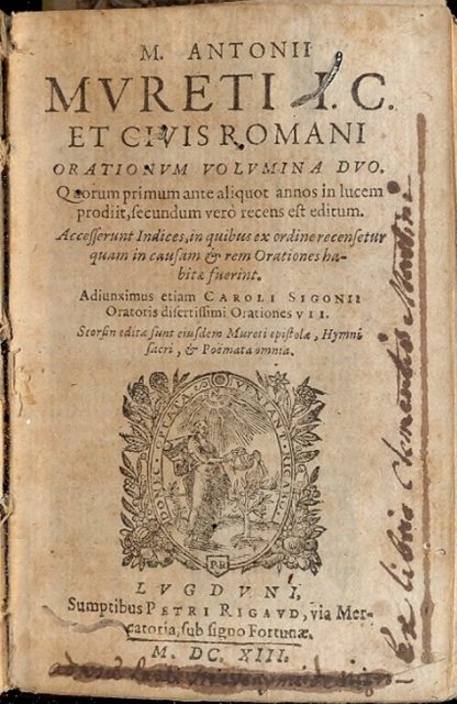 Orationum volumina duo. Quorum primum ante aliquot annos in lucem prodit, secundum verò recens est editum. Accessurunt indices, in quibus ex ordine recensetur quam in causam e rem orationes habitae fuerin. Adiunximus etiam Caroli Sigonii Oratioris disertissimi orationes VII.