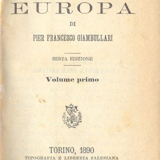 Della istoria dell'Europa. Sesta edizione.