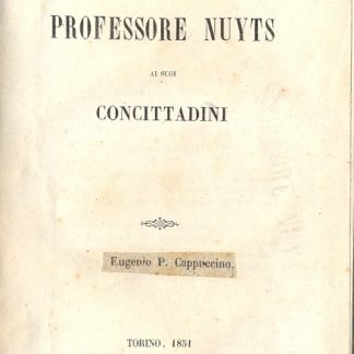 Il Professore Nuyts ai suoi concittadini.