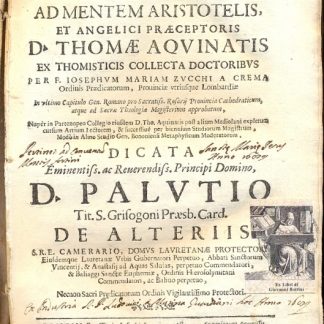 Metaphysica ad mentem Aristotelis, et angelici praeceptoris D. Thomae Aquinatis.