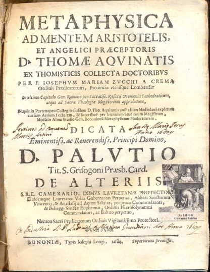 Metaphysica ad mentem Aristotelis, et angelici praeceptoris D. Thomae Aquinatis.