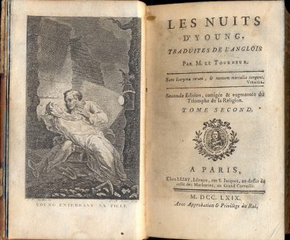 Les Nuits d'Young, traduites de l'Anglois par M. le Tourneur. Seconde Edition, corrigèe & augmentèe du Triomphe de la Religion.