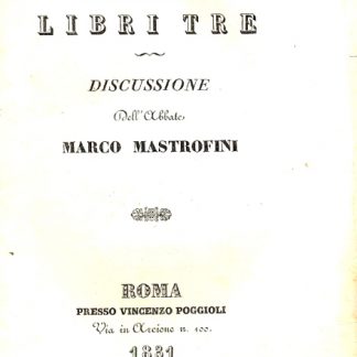 Le usure. Libri tre. Discussione dell'autore.