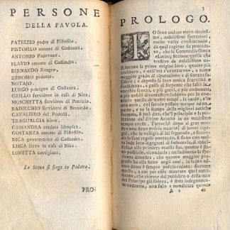 Raccolta di composizioni teatrali italiane: La Calandria, La Catrina, La Idropica, La Suocera, Gli Straccioni. Tomo primo.