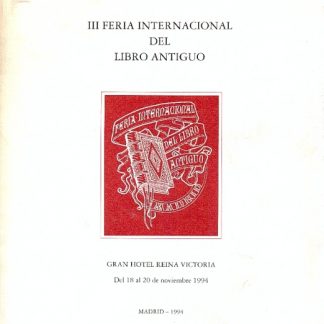 III Feria internacional del libro antiguo. Catalogo.