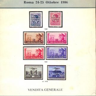 LXXXII Asta Italphil, n. 321-324. Roma 24-25 ottobre 1986.