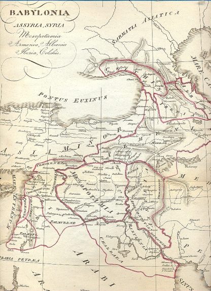 Carta geografica - Babylonia , Assyria, Syria, Mesopotamia, Armenia, Albania, Iberia et Colchis.