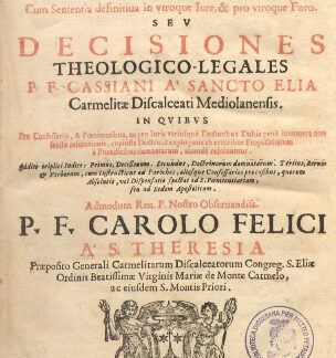 Centum historiarum examen cum sententia definitiva in utroque Iure e pro utroque Foro. Sev decisiones theologico legales.