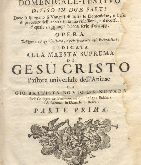 Teatro morale domenicale festivo diviso in due parti dove si spiegano li Vangelj di tutte le Domeniche e feste di precetto dell'anno: si fanno riflessioni e discorsi a' quali s'aggiunge buona serie d'esempj.