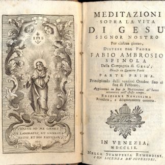 Meditazioni sopra la vita di Gesù Signor Nostro per ciascun giorno .