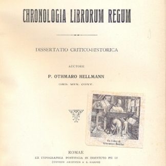 De Chronologia Librorum Regum. Dissertatio critico - historica.