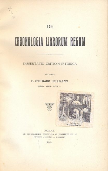 De Chronologia Librorum Regum. Dissertatio critico - historica.