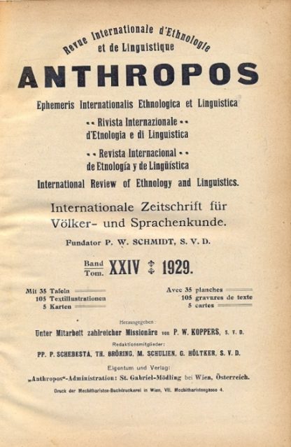 Revue Internationale d'Ethnologie et de Linguistique Anthropos.