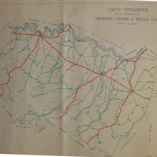 Carta topografica delle provincie di Piacenza, Parma e Reggio Emilia.