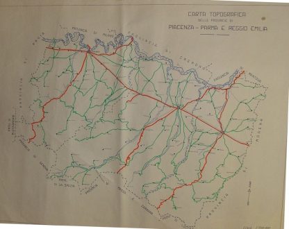 Carta topografica delle provincie di Piacenza, Parma e Reggio Emilia.