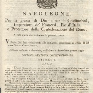Editto napoleonico per il Settimo Statuto Costituzionale.