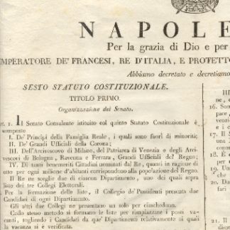 Editto napoleonico che decreta il Sesto Statuto Costituzionale.