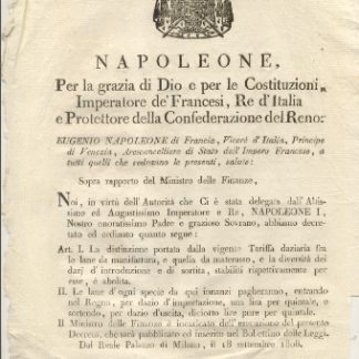 Editto napoleonico che abolisce la distinzione tra lana da manifattura e quella da materasso.
