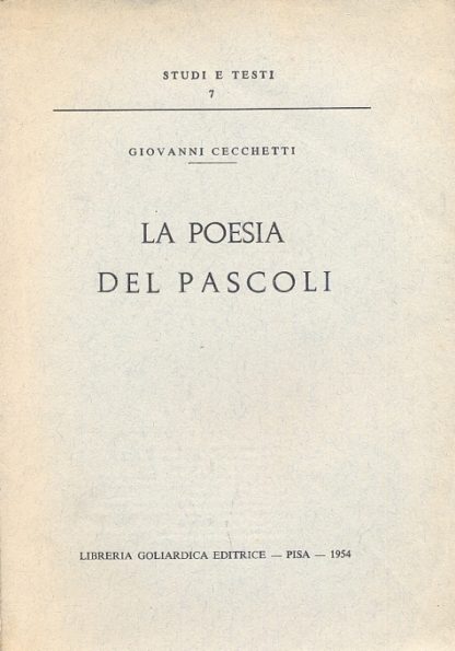 La poesia del Pascoli.