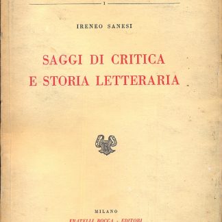 Saggi di critica e storia letteraria.