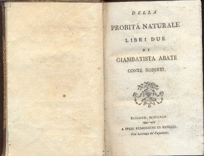 Della probità naturale. Libri due.