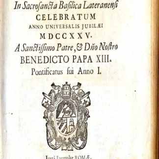 Concilium Romanum in sacrosancta celebratum anno universalis jubilaei MDCCXXV.