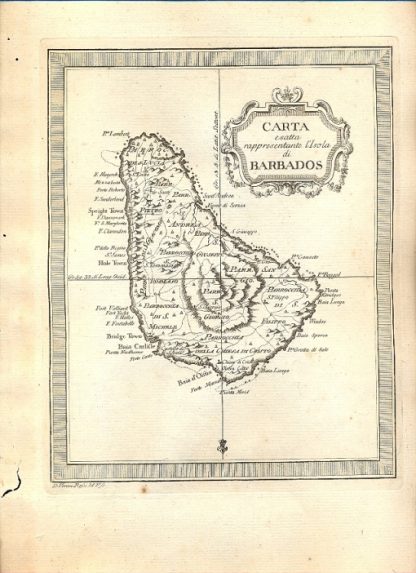 Atlante dell'America contenente le migliori carte geografiche: Carta esatta rappresentante l'Isola di Barbados.