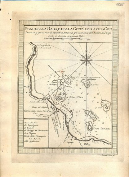 Atlante dell'America contenente le migliori carte geografiche: Piano della Rada e della città della Vera Cruz.
