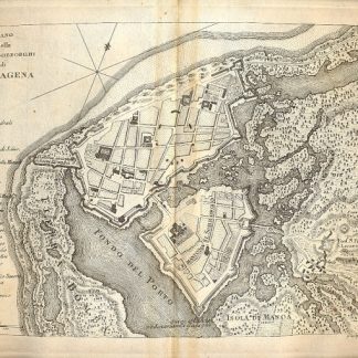 Atlante dell'America contenente le migliori carte geografiche: Piano della città e sobborghi di Cartagena.