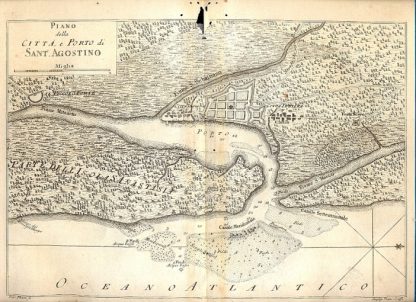 Atlante dell'America contenente le migliori carte geografiche: Piano della città e porto di Sant'Agostino.