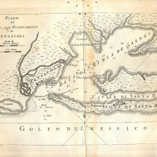 Atlante dell'America contenente le migliori carte geografiche: Piano del porto e degli stabilimenti di Pensacola.