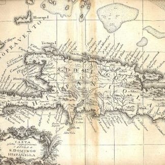 Atlante dell'America contenente le migliori carte geografiche: Carta esatta rappresentante l'isola di S. domingo o sia Hispaniola.