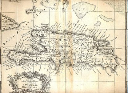 Atlante dell'America contenente le migliori carte geografiche: Carta esatta rappresentante l'isola di S. domingo o sia Hispaniola.