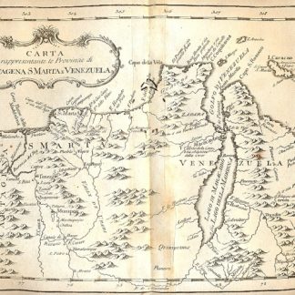 Atlante dell'America contenente le migliori carte geografiche: Carta rappresentante le provincie di Cartagena , S. Marta e Venezuela.
