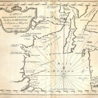 Atlante dell'America contenente le migliori carte geografiche: Carta rappresentante una parte della baja d'Hudson e le Regioni a Maestro dell'America Settentrionale.