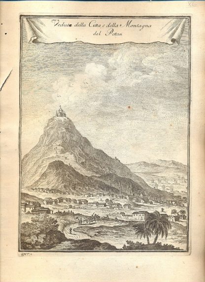 Atlante dell'America contenente le migliori carte geografiche: Veduta della città e della montagna del Poton.