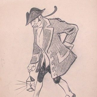 Caricatura di uomo in costume settecentesco.