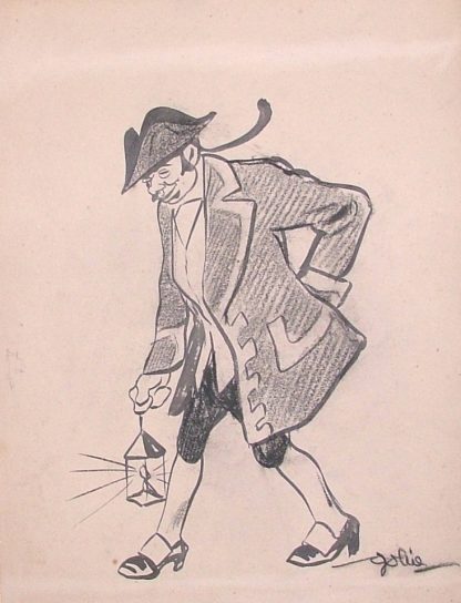 Caricatura di uomo in costume settecentesco.