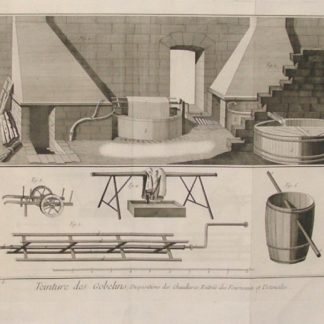 Teinture des gobelins, dispositions des chaudieres, entree des fourneaux et ustenciles.