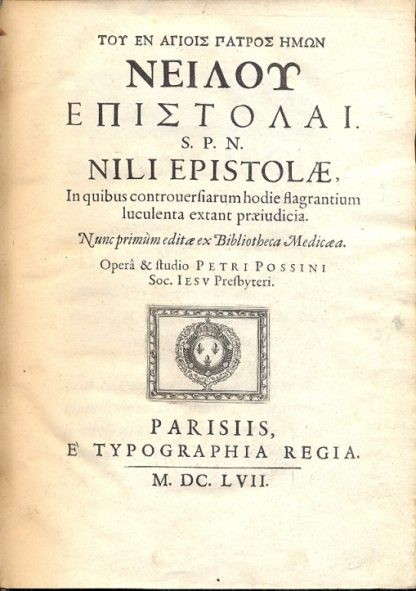 S. P. N. Nili Epistolae.